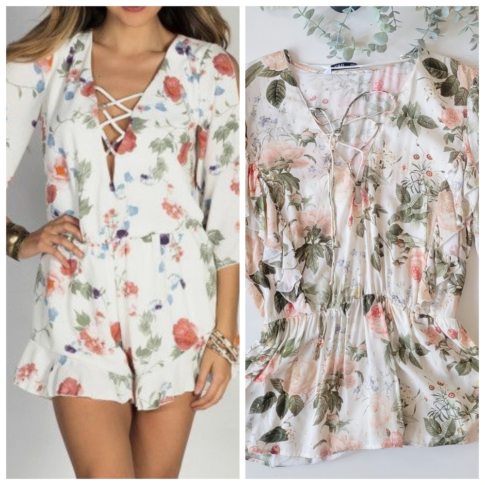 ZARA floral print top Small